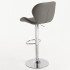 Scaun de bar Quasar & Co.®, inalt, inaltime reglabila, rotativ, sistem rotire 360°, picior antiderapant, baza cromata, suport fix metalic pentru picioare, sezut tip scoica, scaune pretabile bucatarie, piele ecologica, NOMA, gri [3]