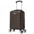 Troler cabina avion Quasar & Co.®, 40x30x20cm, bagaj de mana, troller cu fermoar sigur, cifru, maner telescopic lung, geamantan cu 4 roti duble detasabile, 360°, valiza ABS 2.8 mm, rezistent, 2 compartimente cu buzunar, 10kg, LINE, Dark Coffee [3]