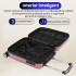 Troler cabina avion Quasar & Co.®, 40x30x20cm, bagaj de mana, troller cu cifru, valiza 4 roti duble detasabile 360°, fermoar antifurt, maner telescopic lung, geamantan din ABS extradur, captuseala buretata, 2 compartimente, buzunar, SMART, Roz pudrat [6]