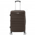 Troler mediu extensibil Quasar & Co.®, 66x41x26-31cm, bagaj de cala, troller avion cu fermoar antifurt, cifru, maner telescopic, geamantan cu 4 roti duble silentioase 360°, valiza ABS 2.8 mm, 2 compartimente cu buzunar, LINE, Dark Coffee [2]