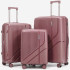 Set 3 trolere Quasar & Co.®, S/M/L, cabina/cala, valize cu fermoar antifurt, bagaje cu cifru, maner telescopic, geamantane cu 4 roti duble silentioase 360°, Mediu-Mare-extensibile, PP, cate 2 compartimente cu buzunar, AERO, roz pudrat [2]