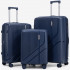 Set 3 trolere Quasar & Co.®, S/M/L, cabina/cala, valize cu fermoar antifurt, bagaje cu cifru, maner telescopic, geamantane cu 4 roti duble silentioase 360°, Mediu-Mare-extensibile, PP, cate 2 compartimente cu buzunar, AERO, bleumarin [2]