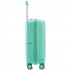 Troler cabina avion Quasar & Co.®, 56x37x23cm, bagaj de mana, troller cu cifru, maner telescopic lung, geamantan cu 4 roti duble silentioase 360°, valiza PP, rezistent, 2 compartimente cu buzunar, 10kg, AERO, verde [6]