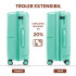 Set 3 trolere Quasar & Co.®, S/M/L, cabina/cala, valize cu fermoar antifurt, bagaje cu cifru, maner telescopic, geamantane cu 4 roti duble silentioase 360°, Mediu-Mare-extensibile, PP, cate 2 compartimente cu buzunar, AERO, verde [6]