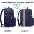 Rucsac Quasar & Co.®, bagaj de mana avion, multifunctional, extensibil, impermeabil, compartiment pantofi, compartiment laptop, sistem agatare pe troler, rucsac calatorie/voiaj pretabil drumetii/scoala, cu USB, textil, 43x30x20-28 cm bleumarin [2]