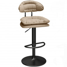 Scaun de bar Quasar & Co.®, rotativ, sistem rotire 360°, inalt, reglabil pe inaltime, suport picioare, scaune pretabile bucatarie, metal/piele ecologica/burete, CLEO, beige