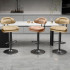 Scaun de bar Quasar & Co.®, rotativ, sistem rotire 360°, inalt, reglabil pe inaltime, suport picioare, scaune pretabile bucatarie, metal/piele ecologica/burete, CLEO, beige [4]