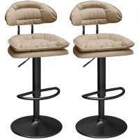 Set 2 scaune de bar, Quasar & Co.®, rotativ, sistem rotire 360°, inalt, reglabil pe inaltime, suport picioare, pretabil bucatarie, metal/piele ecologica/burete, CLEO, beige Set 2 scaune de bar, Quasar & Co.®, rotativ, sistem rotire 360°, inalt, reglabil pe inaltime, suport picioare, pretabil bucatarie, metal/piele ecologica/burete, CLEO, beige