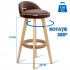 Set 2 scaune bar, Quasar & Co.®, rotative, sistem rotire 360°, inalte, tapitate, pretabile bucatarie, 37x37x80 cm, lemn/textil/burete, LOFT, maro [5]