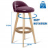 Scaun de bar Quasar & Co.®, rotativ, sistem rotire 360°, inalt, tapitat, scaune pretabile bucatarie, 37x37x80 cm, lemn/textil/burete, LOFT, visiniu [6]