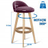 Set 2 scaune bar, Quasar & Co.®, rotative, sistem rotire 360°, inalte, tapitate, pretabile bucatarie, 37x37x80 cm, lemn/textil/burete, LOFT, visiniu [5]