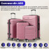 Set 4 trolere Quasar & Co.®, XS/S/M/L, valize cu fermoar antifurt, bagaje mana/cala, cu cifru, maner telescopic, geamantane cu 4 roti duble silentioase 360°, ABS, cate 2 compartimente cu buzunar, LINE, roz pudrat [6]
