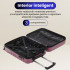 Set 4 trolere Quasar & Co.®, XS/S/M/L, valize cu fermoar antifurt, bagaje mana/cala, cu cifru, maner telescopic, geamantane cu 4 roti duble silentioase 360°, ABS, cate 2 compartimente cu buzunar, LINE, roz pudrat [7]