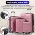 Set 4 trolere Quasar & Co.®, XS/S/M/L, valize cu fermoar antifurt, bagaje mana/cala, cu cifru, maner telescopic, geamantane cu 4 roti duble silentioase 360°, ABS, cate 2 compartimente cu buzunar, LINE, roz pudrat [8]