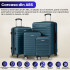 Set 4 trolere Quasar & Co.®, XS/S/M/L, valize cu fermoar antifurt, bagaje mana/cala, cu cifru, maner telescopic, geamantane cu 4 roti duble silentioase 360°, ABS, cate 2 compartimente cu buzunar, LINE, albastru petrol [6]