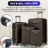 Set 4 trolere Quasar & Co.®, XS/S/M/L, valize cu fermoar antifurt, bagaje mana/cala, cu cifru, maner telescopic, geamantane cu 4 roti duble silentioase 360°, ABS, cate 2 compartimente cu buzunar, LINE, dark coffee [8]