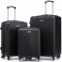 Set 3 trolere Quasar & Co.®, S/M/L, valize cu fermoar antifurt, bagaje cu cifru, maner telescopic, geamantane cu 4 roti duble silentioase 360°, ABS 2.8 mm extradur, captuseala buretata, cate 2 compartimente cu buzunar, SMART, negru [2]