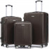 Set 3 trolere Quasar & Co.®, S/M/L, valize cu fermoar antifurt, bagaje cu cifru, maner telescopic, geamantane cu 4 roti duble silentioase 360°, ABS 2.8 mm extradur, captuseala buretata, cate 2 compartimente cu buzunar, SMART, dark coffee [2]