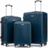 Set 3 trolere Quasar & Co.®, S/M/L, valize cu fermoar antifurt, bagaje cu cifru, maner telescopic, geamantane cu 4 roti duble silentioase 360°, ABS 2.8 mm extradur, captuseala buretata, cate 2 compartimente cu buzunar, SMART, albastru petrol [2]