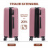 Set 3 trolere Quasar & Co.®, S/M/L, valize cu fermoar antifurt, bagaje cu cifru, maner telescopic, geamantane cu 4 roti duble silentioase 360°, ABS 2.8 mm extradur, captuseala buretata, cate 2 compartimente cu buzunar, SMART, roz pudrat [6]