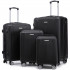 Set 4 trolere Quasar & Co.®, XS/S/M/L, valize cu fermoar antifurt, bagaje mana/cala, cu cifru, maner telescopic, geamantane cu 4 roti duble silentioase 360°, ABS, cate 2 compartimente cu buzunar, SMART, negru [2]