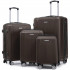 Set 4 trolere Quasar & Co.®, XS/S/M/L, valize cu fermoar antifurt, bagaje mana/cala, cu cifru, maner telescopic, geamantane cu 4 roti duble silentioase 360°, ABS, cate 2 compartimente cu buzunar, SMART, dark coffee [2]