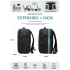 Set troler cabina si rucsac Quasar & Co.®, 55x38x21cm/44x30x15-25 cm, bagaj de mana, troller cu rucsac calatorie avion, Priority Pack, Vega-Line, ABS/pes, negru [6]