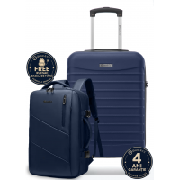 Set troler cabina si rucsac Quasar & Co.®, 55x38x21cm/44x30x15-25 cm, bagaj de mana, troller cu rucsac calatorie avion, Priority Pack, Vega-Line, ABS/pes, bleumarin Set troler cabina si rucsac Quasar & Co.®, 55x38x21cm/44x30x15-25 cm, bagaj de mana, troller cu rucsac calatorie avion, Priority Pack, Vega-Line, ABS/pes, bleumarin