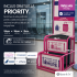 Set troler cabina si rucsac Quasar & Co.®, 55x38x21cm/44x30x15-25 cm, bagaj de mana, troller cu rucsac calatorie avion, Priority Pack, Vega-Line, ABS/pes, bleumarin [2]
