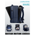 Set troler cabina si rucsac Quasar & Co.®, 55x38x21cm/44x30x15-25 cm, bagaj de mana, troller cu rucsac calatorie avion, Priority Pack, Vega-Line, ABS/pes, bleumarin [3]