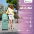 Set troler cabina si rucsac Quasar & Co.®, 55x38x21cm/43x30x20-28 cm, bagaj de mana, troller cu rucsac calatorie avion, Priority Pack-LINE, ABS/pes, turcoaz [2]
