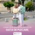 Set troler cabina si rucsac Quasar & Co.®, 55x38x21cm/43x30x20-28 cm, bagaj de mana, troller cu rucsac calatorie avion, Priority Pack-LINE, ABS/pes, turcoaz [6]
