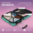 Set troler cabina si rucsac Quasar & Co.®, 55x38x21cm/43x30x20-28 cm, bagaj de mana, troller cu rucsac calatorie avion, Priority Pack-LINE, ABS/pes, turcoaz [9]