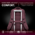 Rucsac bagaj de mana avion Quasar & Co.®, extensibil 43x30x20-28 cm, rucsac calatorie/voiaj multifunctional, impermeabil, compartiment pantofi, compartiment laptop, sistem agatare pe troler, pretabil drumetii/scoala, cu USB, textil, ATLAS, visiniu [12]