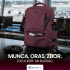 Rucsac bagaj de mana avion Quasar & Co.®, extensibil 43x30x20-28 cm, rucsac calatorie/voiaj multifunctional, impermeabil, compartiment pantofi, compartiment laptop, sistem agatare pe troler, pretabil drumetii/scoala, cu USB, textil, ATLAS, visiniu [4]