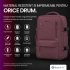 Rucsac bagaj de mana avion Quasar & Co.®, extensibil 43x30x20-28 cm, rucsac calatorie/voiaj multifunctional, impermeabil, compartiment pantofi, compartiment laptop, sistem agatare pe troler, pretabil drumetii/scoala, cu USB, textil, ATLAS, visiniu [10]