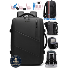 Rucsac Quasar & Co.®, bagaj de mana avion, multifunctional, extensibil, impermeabil, compartiment laptop, sistem agatare pe troler, rucsac calatorie/voiaj pretabil drumetii/scoala, piele ecologica, VEGA, negru Rucsac Quasar & Co.®, bagaj de mana avion, multifunctional, extensibil, impermeabil, compartiment laptop, sistem agatare pe troler, rucsac calatorie/voiaj pretabil drumetii/scoala, piele ecologica, VEGA, negru