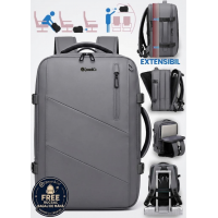 Rucsac Quasar & Co.®, bagaj de mana avion, multifunctional, extensibil, impermeabil, compartiment laptop, sistem agatare pe troler, rucsac calatorie/voiaj pretabil drumetii/scoala, piele ecologica, VEGA, gri Rucsac Quasar & Co.®, bagaj de mana avion, multifunctional, extensibil, impermeabil, compartiment laptop, sistem agatare pe troler, rucsac calatorie/voiaj pretabil drumetii/scoala, piele ecologica, VEGA, gri