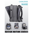 Rucsac Quasar & Co.®, bagaj de mana avion, multifunctional, extensibil, impermeabil, compartiment laptop, sistem agatare pe troler, rucsac calatorie/voiaj pretabil drumetii/scoala, piele ecologica, VEGA, gri [3]