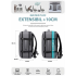 Rucsac Quasar & Co.®, bagaj de mana avion, multifunctional, extensibil, impermeabil, compartiment laptop, sistem agatare pe troler, rucsac calatorie/voiaj pretabil drumetii/scoala, piele ecologica, VEGA, gri [5]