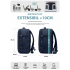 Rucsac Quasar & Co.®, bagaj de mana avion, multifunctional, extensibil, impermeabil, compartiment laptop, sistem agatare pe troler, rucsac calatorie/voiaj pretabil drumetii/scoala, piele ecologica, VEGA, bleumarin [5]