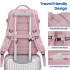 Rucsac voiaj, Quasar & Co.®, bagaj mana avion extensibil 43x30x20-28 cm + sac rufe + husa cabluri + trusa calatorie, rucsac calatorie multifunctional, impermeabil, compartiment pantofi, compartiment laptop, sistem agatare pe troler, textil, roz/gri [6]