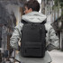 Rucsac voiaj, Quasar & Co.®, bagaj mana avion extensibil 43x30x20-28 cm + sac rufe + husa cabluri + trusa calatorie, rucsac calatorie multifunctional, impermeabil, compartiment pantofi, compartiment laptop, sistem agatare pe troler, textil, negru/negru [7]