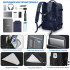 Rucsac voiaj, Quasar & Co.®, bagaj mana avion extensibil 43x30x20-28 cm + husa haine + sac rufe + trusa calatorie, rucsac calatorie multifunctional, impermeabil, compartiment pantofi, compartiment laptop, sistem agatare pe troler, textil, bleumarin/negru [4]