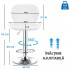 Set 2 scaune bar Quasar & Co.®, inalt, inaltime reglabila, rotativ, sistem rotire 360°, picior antiderapant, baza cromata, suport fix metalic pentru picioare, sezut tip scoica, scaune pretabile bucatarie, piele ecologica, NOMA, alb [6]