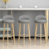 Scaun bar, Quasar & Co.®, rotativ, sistem rotire 360°, inalt, tapitat, pretabil bucatarie, metal cu aspect de lemn/textil/burete, ECHO, gri [7]