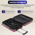Troler cabina avion Quasar & Co.®, 55x36x20cm, bagaj de mana, troller cu fermoar antifurt, cifru, maner telescopic lung, geamantan cu 4 roti duble silentioase 360°, valiza ABS 2.8 mm, rezistent, 2 compartimente cu buzunar, 10kg, LINE, roz pudrat [6]