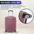 Troler cabina avion Quasar & Co.®, 55x36x20cm, bagaj de mana, troller cu fermoar antifurt, cifru, maner telescopic lung, geamantan cu 4 roti duble silentioase 360°, valiza ABS 2.8 mm, rezistent, 2 compartimente cu buzunar, 10kg, LINE, roz pudrat [7]
