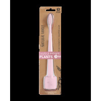 Periuta de dinti biodegradabila cu suport, Rose Quartz - Jack n' Jill Periuta de dinti biodegradabila cu suport, Rose Quartz - Jack n' Jill