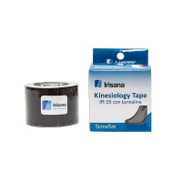 Bandaj kinesio elastic adeziv cu turmalina, rola 5m, Negru - Irisana Bandaj kinesio elastic adeziv cu turmalina, rola 5m, Negru - Irisana